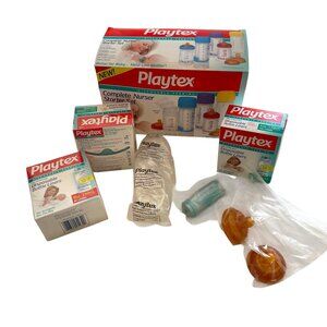 Vintage 1997 Playtex Nurser Start Set Disposable Bottle Liner Nipples INCOMPLETE